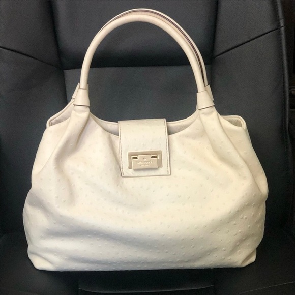 kate spade Handbags - Kate spade Women’s Ivory Ostrich Shoulder Bag Stevie Windsor Square Brand New